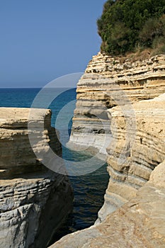 Sea cut in Sidari , Corfu , Greece photo