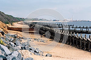 Sea defences in Norfolk, England photo