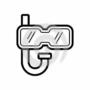 Sea Diving Goggles Vector Icon Illustration On White Background