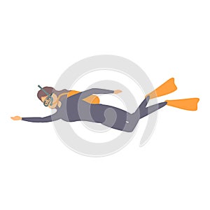 Sea diving icon cartoon vector. Diver scuba