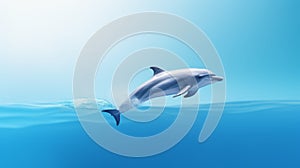 Realistic Hyper-detailed Rendering Of A Dolphin Swimming In Water photo