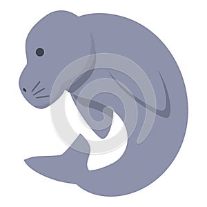 Sea dugong icon cartoon vector. Ocean baby