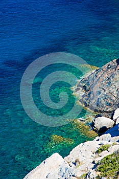 Sea in the Elba island near Chiessi, Italy