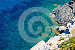 Sea in the Elba island near Chiessi, Italy