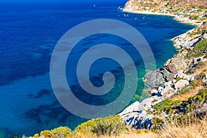 Sea in the Elba island near Chiessi, Italy