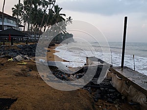 Sea erosion baldly damaged the Sea bank