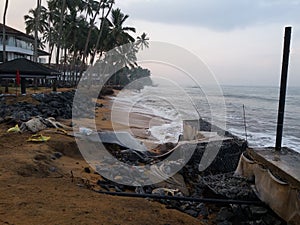 Sea erosion baldly damaged the Sea bank photo