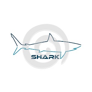 Sea fish of shark icon isolated on white background