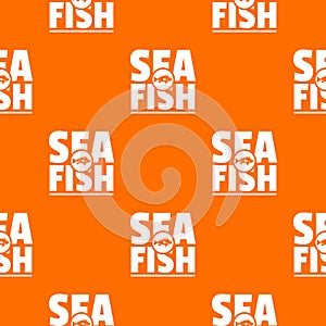 Sea fish shop pattern vector orange