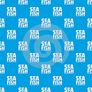 Sea fish shop pattern vector seamless blue