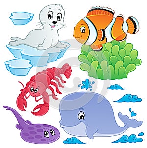 Sea fishes and animals collection 5