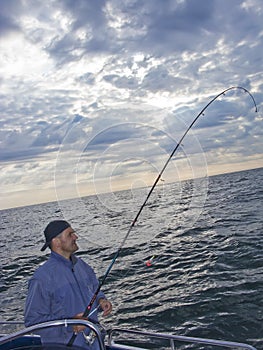 Sea fishing from boat