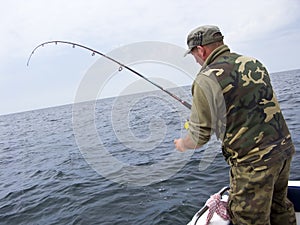 Sea fishing from boat