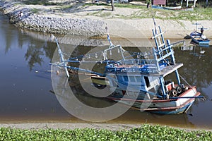 The Sea fishing boat sank