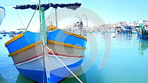 Sea fishing boats waves