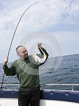 Sea fishing from motorboat