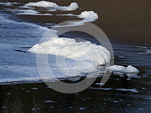 Sea foam on the beach