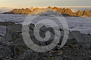 Sea of fog over the Chamonix valley