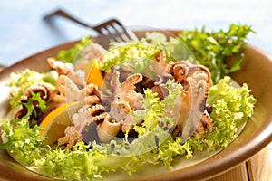 Sea food in the lettuce