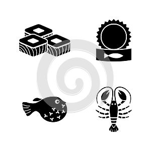 Sea Food. Simple Related Vector Icons