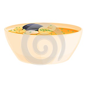 Sea food soup icon cartoon vector. Seafood shrimp