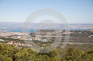 Sea of Galilee with Arbel cliff