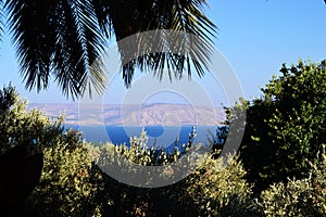 The Sea of Galilee and Church Of The Beatitudes, Israel, Sermon of the Mount of Jesus