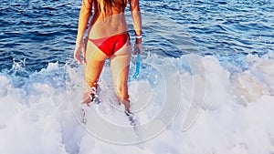 Sea girl legs fins and buttock learn snorkeling