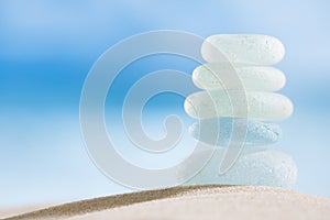 Sea glass seaglass with ocean , beach and seascape