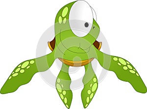 Sea green turtle with big eyes