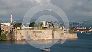 Sea gulf and fortress. Fort-de-France, Martinique