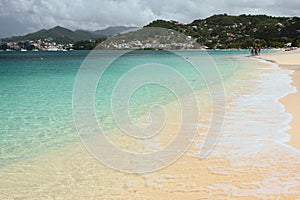 Sea gulf and sandy beach. St. George`s, Grenada
