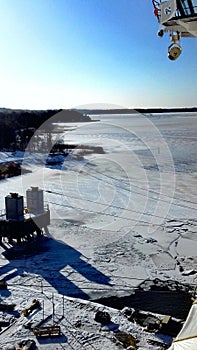 Sea, harbor, ice, cold, frozen, shipyard, weather