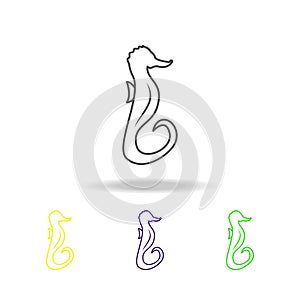 sea Horse multicolored icons. Element of popular sea animals icon. Premium quality graphic design outline icon. Signs and symbols