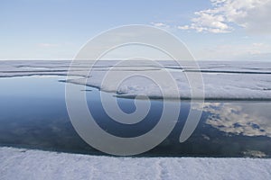 Sea ice and sea pans in the arctic