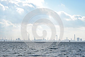 Sea and industrial city