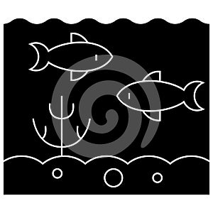 Sea inside icon, vector illustration, sign on isolated background