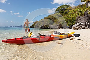 Sea kayak at the beach