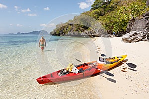 Sea kayak at the beach