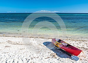 Sea kayak at the lonely Anda white beach of Bohol Island photo
