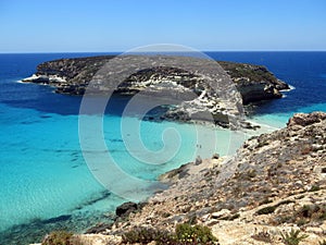 Sea of the LAMPEDUSA island in Italy photo