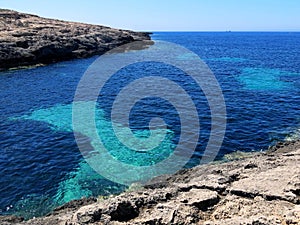 Sea of the LAMPEDUSA island in Italy