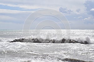 Sea landscape with clouds