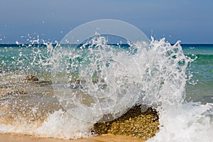 Sea landscape, the coast, wave