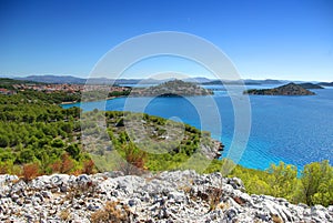 Sea landscape with islands and mountains