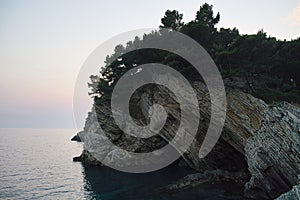 Sea landscape near Petrovac city Montenegro