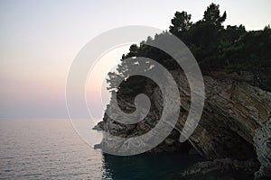 Sea landscape near Petrovac city Montenegro