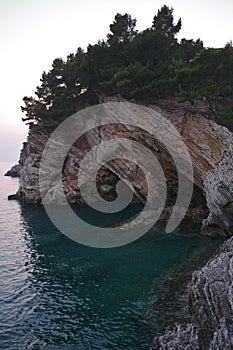 Sea landscape near Petrovac city Montenegro