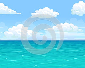 Sea landscape seamless horizontal