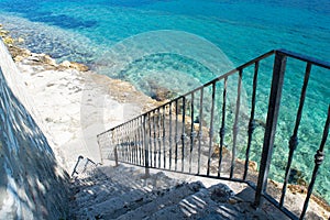 Sea landscape with stone stairs